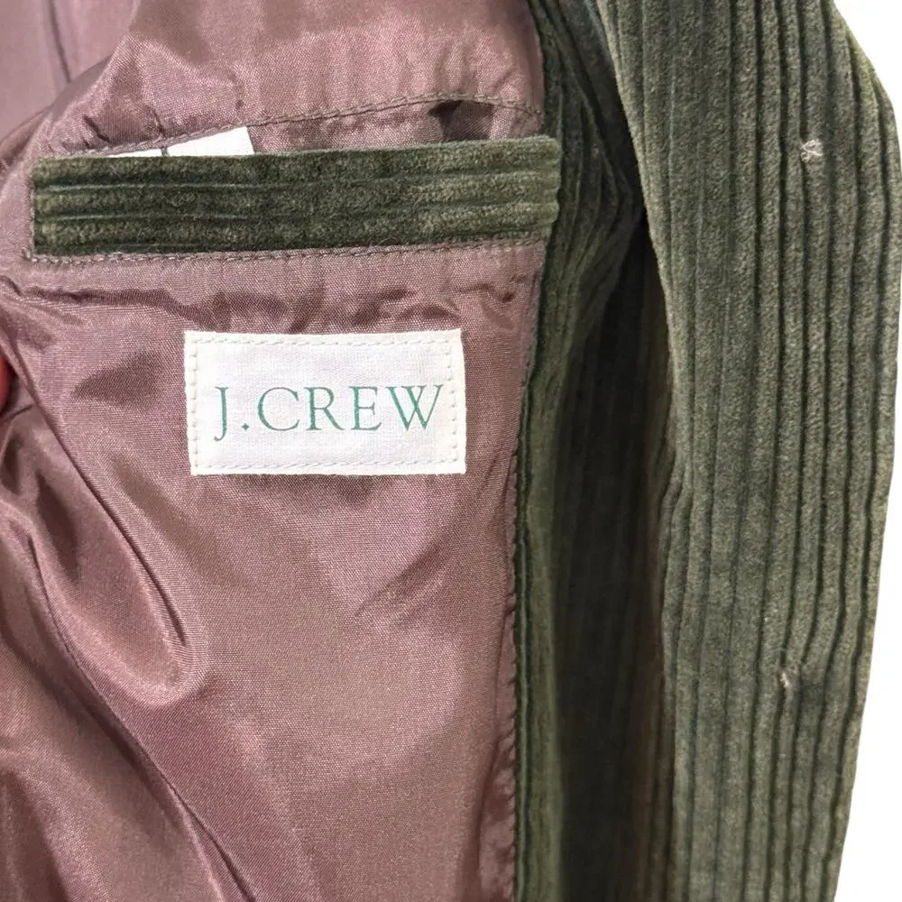 J. Crew Men's Size S Green Corduroy Jacket Fall Academia‎ Oxford Office Fall